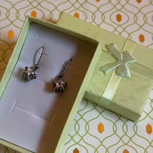 SILPADA 925 Sterling Silver Cubic Zirconia STAR Filigree Drop Dangle CZ Earrings